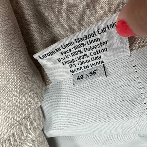 Quince Flax European Linen Curtain Panel Blackout 48x96" Room Darkening - Single - Picture 5 of 6